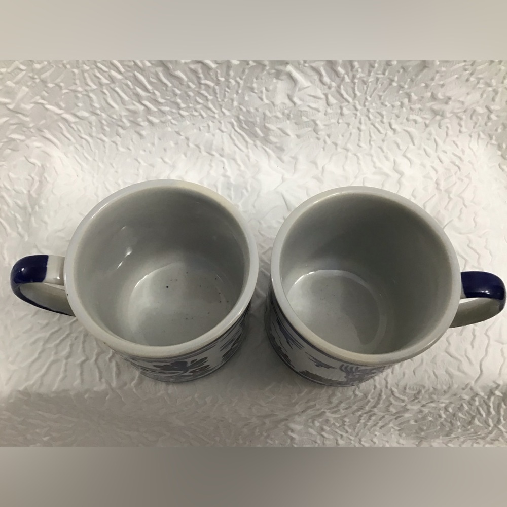 Vintage Blue & White Made In Japan Coffee Mugs - Picture 2 of 12